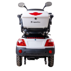 Scooter électrique à trois roues ultra-spacieux blanc avec coffre de rangement - Autonomie de 55 km