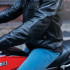 Blouson de moto en cuir noir pour hommes avec protection et col montant - Taille S à 6XL