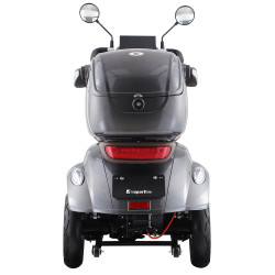 Scooter électrique à quatre roues sans permis avec siège confortable et coffre de rangement - 45 km d'autonomie