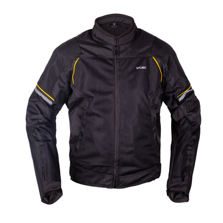 Veste de moto d'été ultra respirante noire et jaune