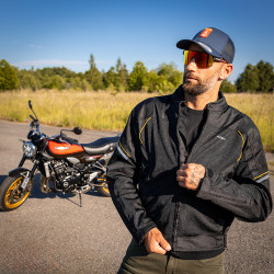Veste de moto d'été ultra respirante noire et jaune pour hommes - Tailles S à 6XL