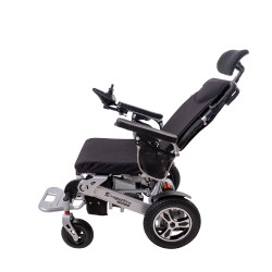 Fauteuil roulant motorisé 700 W avec appui-tête et dossier réglable à portée maximale de 24 km  - Capacité de pliage