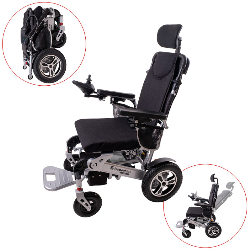 Fauteuil roulant électrique 700 W pliable avec dossier réglable
