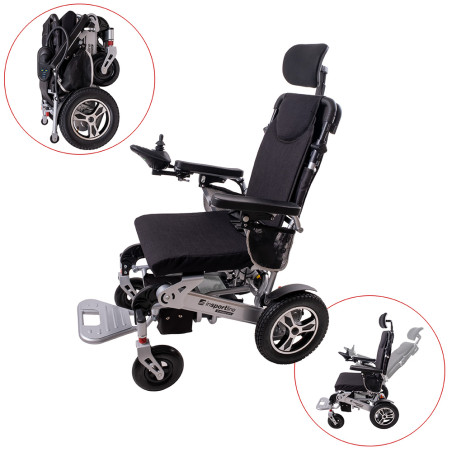 Fauteuil roulant électrique 700 W pliable avec dossier réglable
