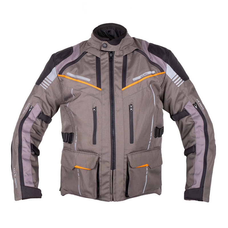 Veste de moto Grise et Orange pour hommes