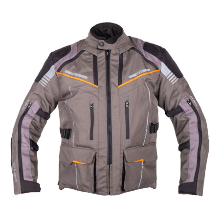 Veste de moto Grise et Orange pour hommes