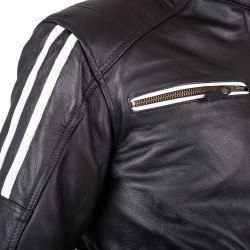 Veste de moto en cuir de haute qualité pour Hommes avec protections certifiées CE - Tailles S à 6XL
