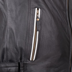 Veste de moto en cuir de haute qualité pour Hommes avec protections certifiées CE - Tailles S à 6XL