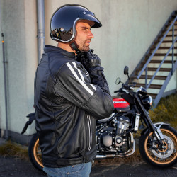 Veste de moto en cuir de haute qualité pour Hommes avec protections certifiées CE - Tailles S à 6XL