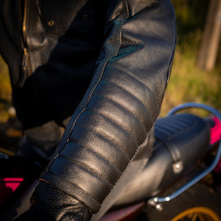 Veste de moto en cuir ultra légère d'été pour Hommes avec protections CE amovibles - Tailles S à 6XL