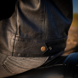 Veste de moto en cuir ultra légère d'été pour Hommes avec protections CE amovibles - Tailles S à 6XL