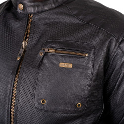 Veste de moto en cuir ultra légère d'été pour Hommes avec protections CE amovibles - Tailles S à 6XL