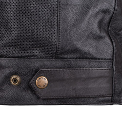 Veste de moto en cuir ultra légère d'été pour Hommes avec protections CE amovibles - Tailles S à 6XL