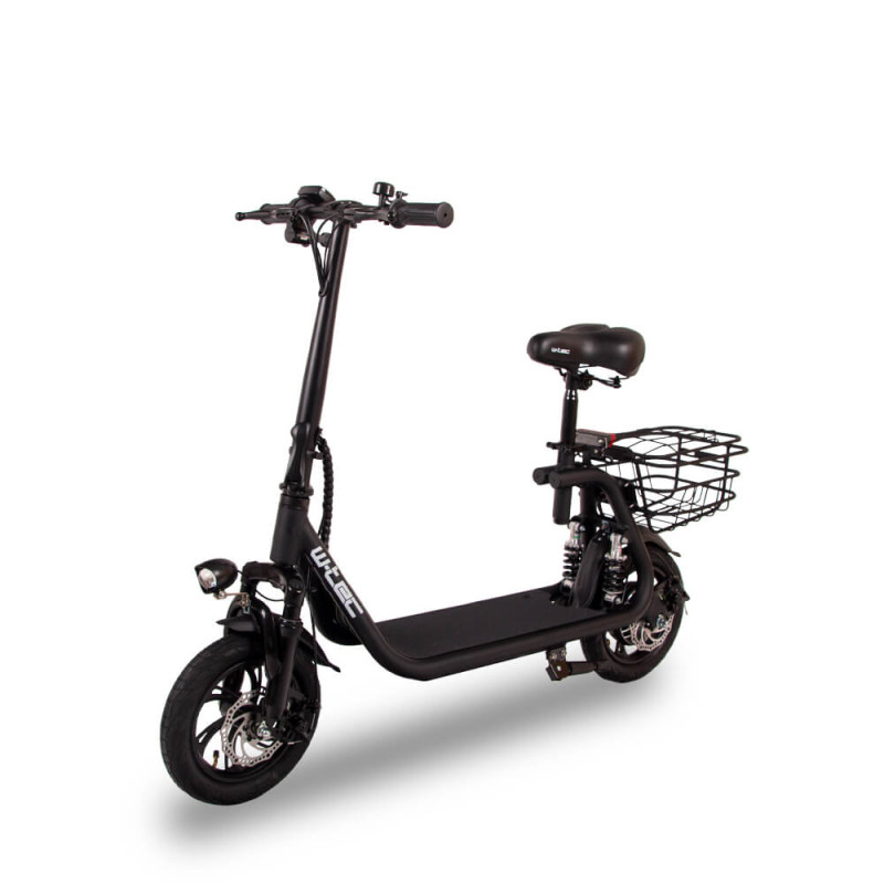 Trottinette électrique pliable avec siège et panier