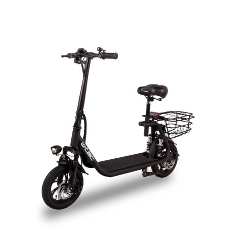 Trottinette électrique pliable avec siège et panier