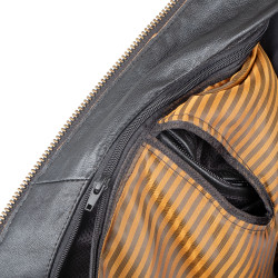 Veste de moto en cuir marron pour femmes avec doublure thermique amovible - Taille XS à XXL