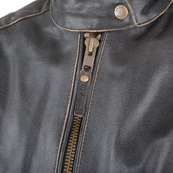 Veste de moto en cuir marron pour femmes avec doublure thermique amovible - Taille XS à XXL