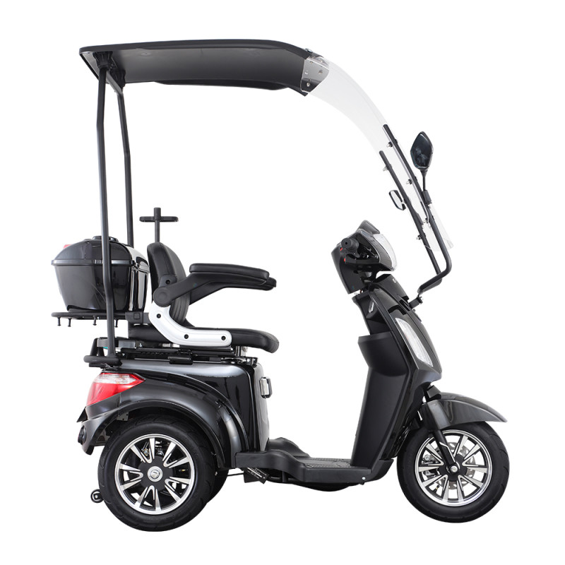 Scooter électrique sans permis à trois roues avec toit et parebrise — free download