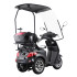 Scooter électrique 1000 W sans permis à trois roues avec toit et pare-brise - Autonomie de 45 km et 3 modes de vitesse
