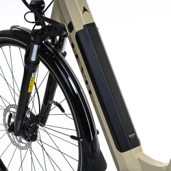 Vélo électrique de ville avec 9 vitesses et selle en gel confortable - Autonomie de 100 km