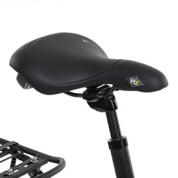 Vélo électrique de ville avec 9 vitesses et selle en gel confortable - Autonomie de 100 km