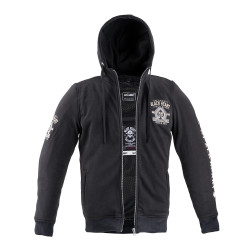 Sweat à capuche pour moto pour Hommes en fibre d'aramide renforcée Black Heart - Tailles S à 5XL