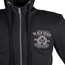 Sweat à capuche pour moto pour Hommes en fibre d'aramide renforcée Black Heart - Tailles S à 5XL