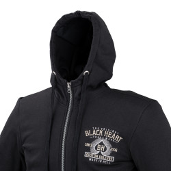 Sweat à capuche pour moto pour Hommes en fibre d'aramide renforcée Black Heart - Tailles S à 5XL