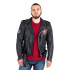 Veste en Cuir pour Homme style perfecto Vintage avec design Black Heart - Tailles M à 6XL