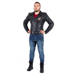 Veste en Cuir pour Homme style perfecto Vintage avec design Black Heart - Tailles M à 6XL