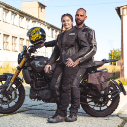 Veste de moto en cuir pour femmes avec impression Black Heart - Tailles XS à 3XL