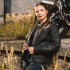 Veste de moto en cuir pour femmes avec impression Black Heart - Tailles XS à 3XL