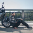 Blouson de moto en cuir pour Hommes avec écussons vintages  - Tailles S à 6XL