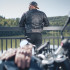Blouson de moto en cuir pour Hommes avec écussons vintages  - Tailles S à 6XL