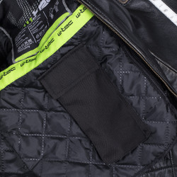 Blouson de moto en cuir pour Hommes avec écussons vintages  - Tailles S à 6XL
