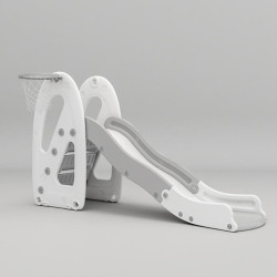 Toboggan avec balançoire pour enfant et panier de basket - Aire de jeux ludique