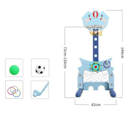 Panier de basket-ball avec but de football et espace golf pour enfants de 3 ans et plus - Aire multi-jeux