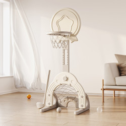 Structure de jeux 3 en 1 avec panier de basket-ball et but de football - Espace golf inclus