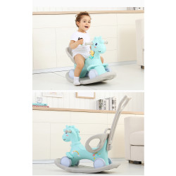 Cheval à bascule combo draisienne pour enfant de 1 an et plus - Barre de remorquage amovible et boîte à musique incluse