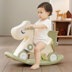 Draisienne pour enfant fonction cheval à bascule et planche d'équilibre - 2 à 7 ans