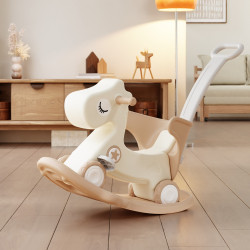 Draisienne pour enfant fonction cheval à bascule et planche d'équilibre - 2 à 7 ans