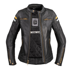 Blouson de moto en cuir pour Femmes confortable et sécuritaire - Tailles SX à 3XL