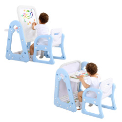 Planche à dessin combo table avec chaise pour enfant d'un an et plus - Espace de rangement inclus