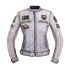 Veste de moto imitation cuir pour Femmes vintage avec écussons - Coloris Blanc ou Rouge