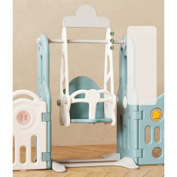 Parc multifonctionnel de jeu pour enfant 178 x 184 cm avec accessoires de jeu - Design rose ou bleu