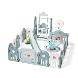 Parc multifonctionnel de jeu pour enfant 178 x 184 cm avec accessoires de jeu - Design rose ou bleu