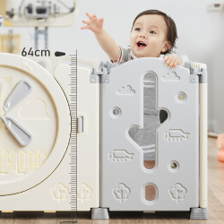 Parc de jeux compact à panneaux interactifs pour bébés de 6 mois et plus - Thème moulin à vent et ferme - Dimensions multiples