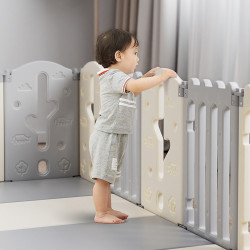 Parc de jeux compact à panneaux interactifs pour bébés de 6 mois et plus - Thème moulin à vent et ferme - Dimensions multiples