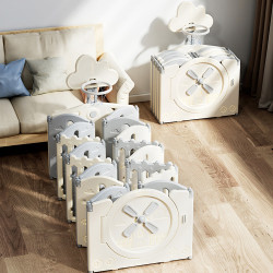 Parc de jeux compact à panneaux interactifs pour bébés de 6 mois et plus - Thème moulin à vent et ferme - Dimensions multiples