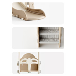 Structure de jeux inodore pour enfant de 3 ans et plus avec toboggan et balançoire - Planche à dessin intégrée